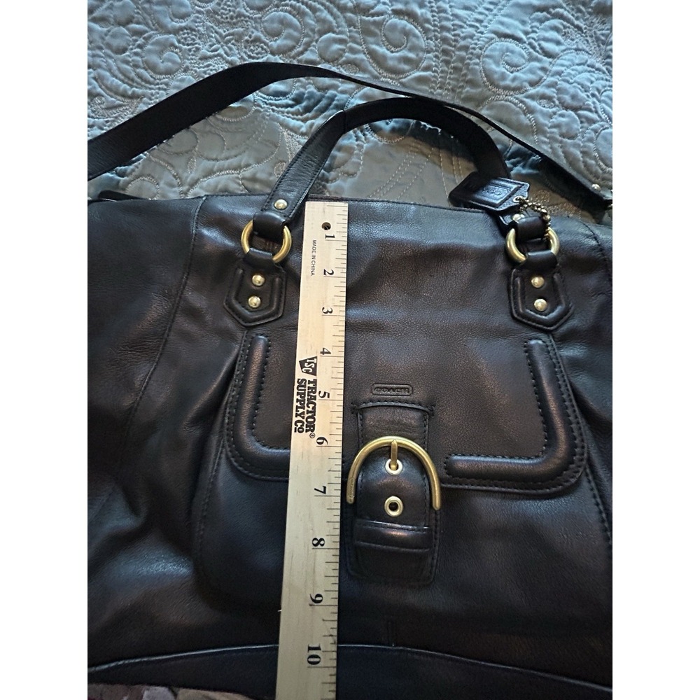 Coach Campbell Buckle Hobo Black Leather Shoulder Bag  Brass Hardware - Picture 12 of 14